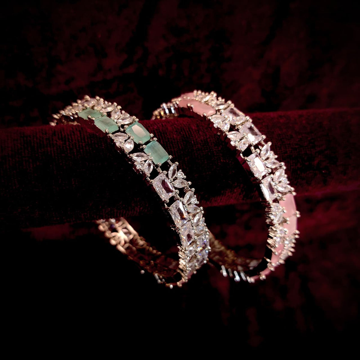Emerald & Rose Crystal Luxe Tennis Bracelet