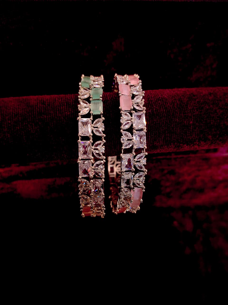 Emerald & Rose Crystal Luxe Tennis Bracelet