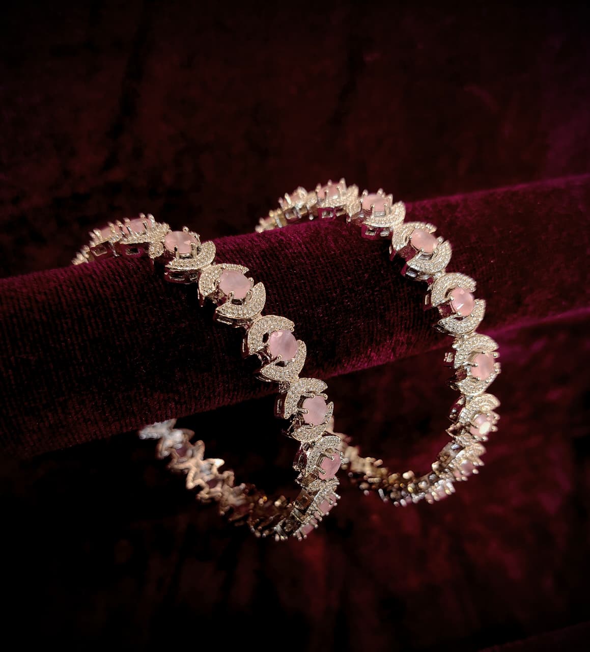 Rose Quartz Crescent Luxe Bracelet