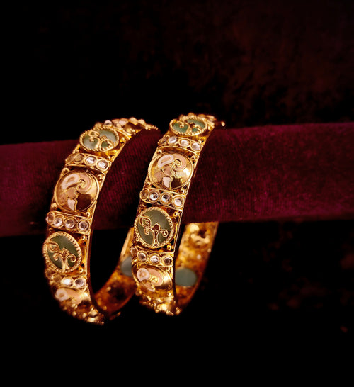 Elegant Meenakari Kundan Gold-Plated