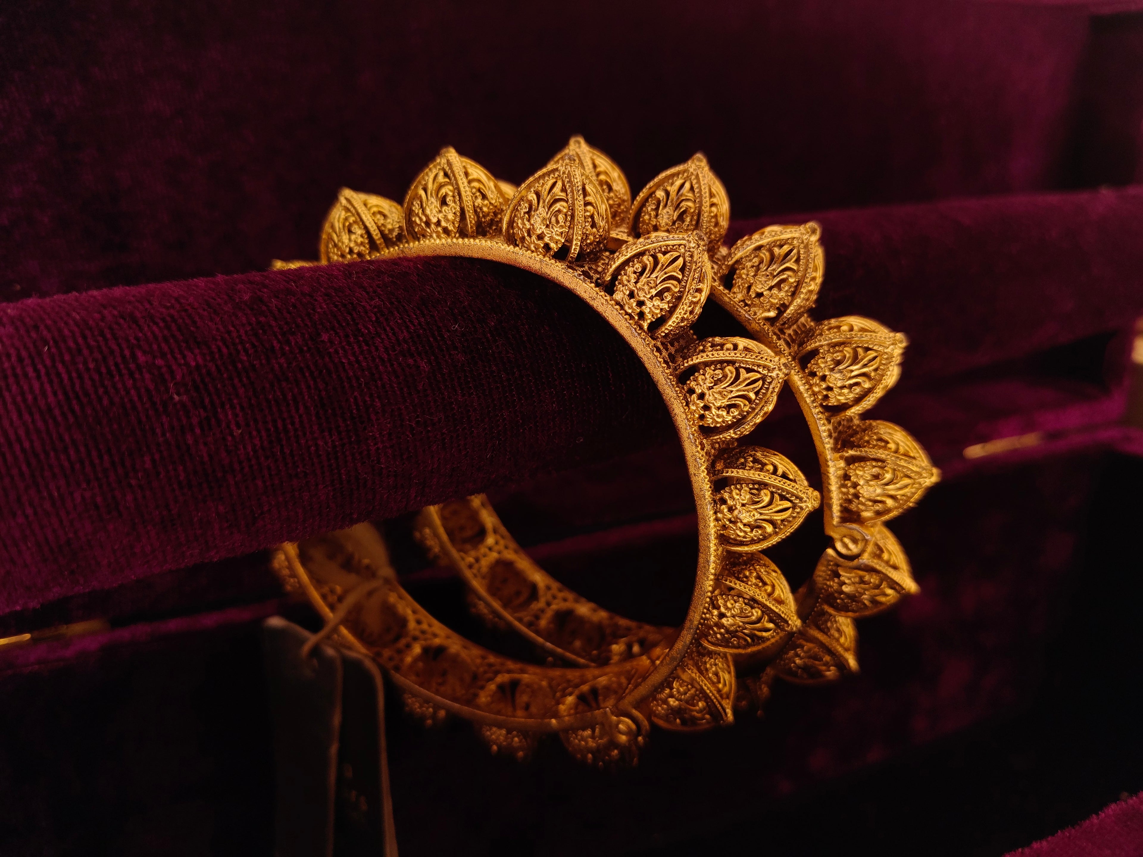 Gold-Plated Filigree Designer Bangles