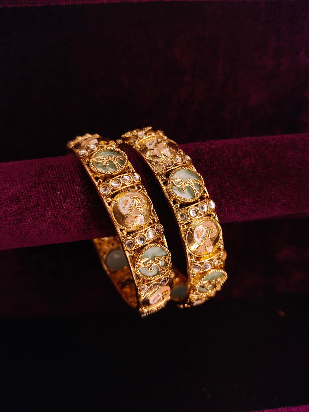 Elegant Meenakari Kundan Gold-Plated