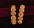 Gold-Plated Pearl & Meenakari Designer Bangles