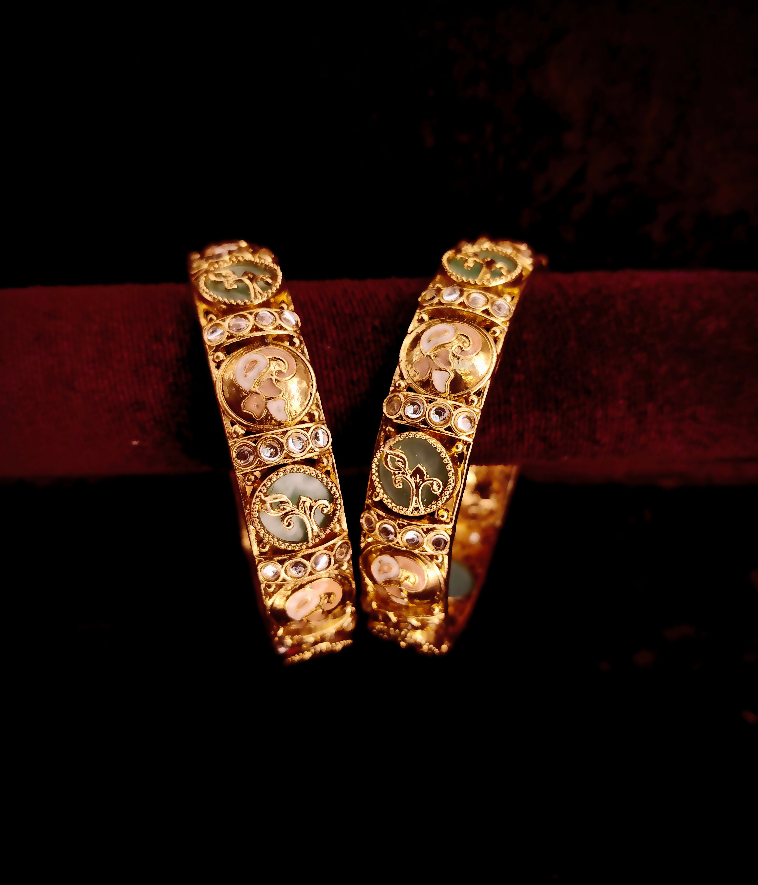 Elegant Meenakari Kundan Gold-Plated